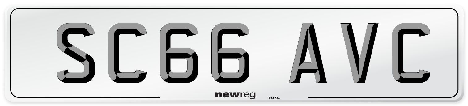 SC66 AVC Number Plate from New Reg